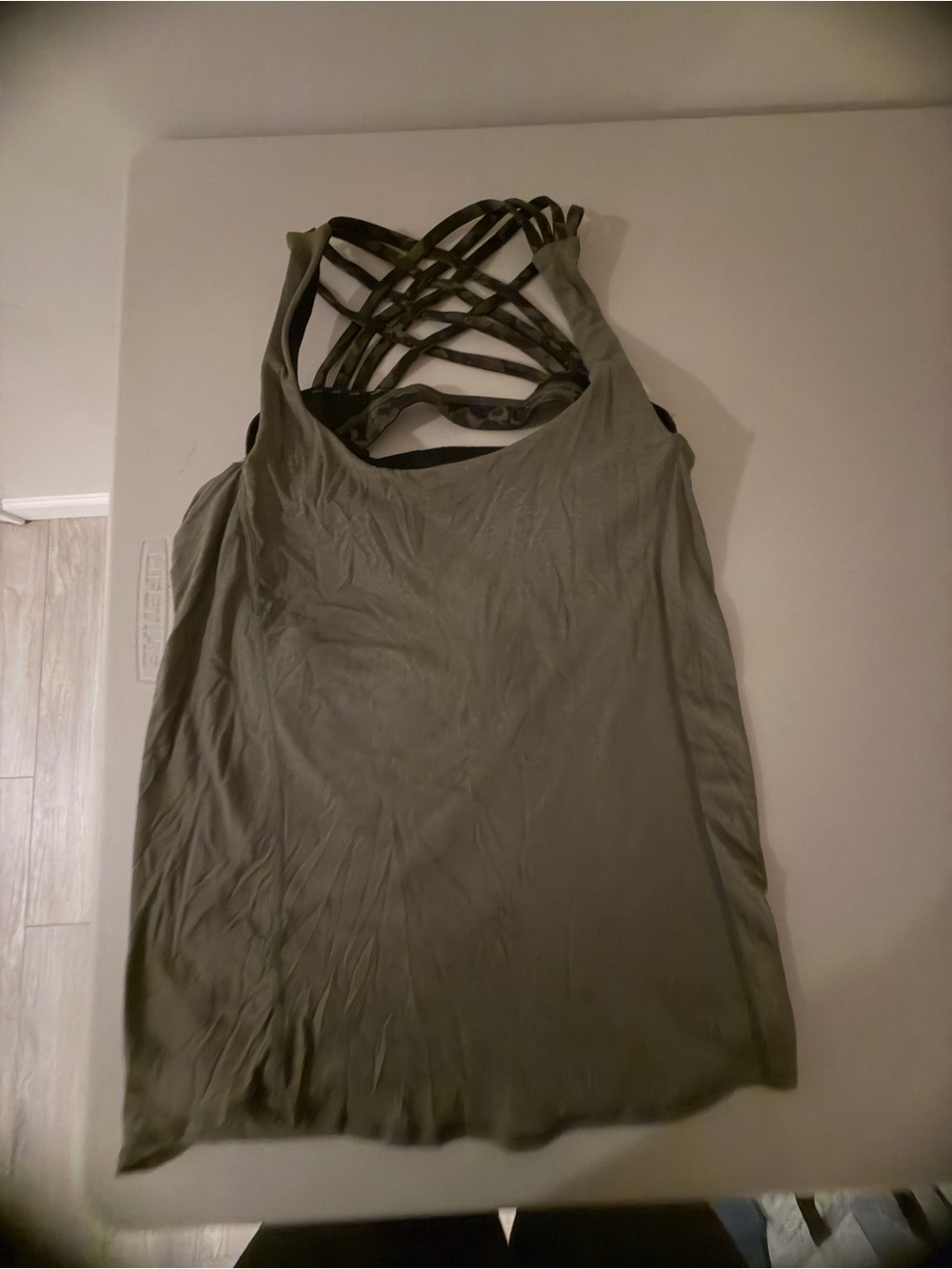 Lululemon Olive Green and Lime Green Strappy Back Women's Tank Top